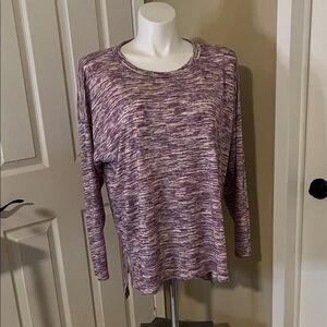 Women's Purple Marled Long Sleeve Top